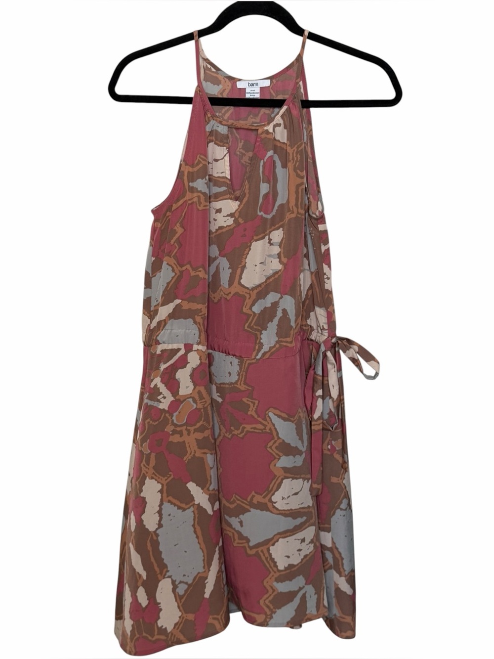 Bar III mauve tan multicolor halter dress size small